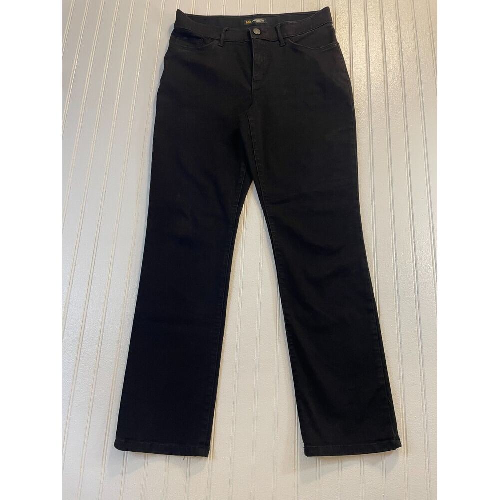 Women's Lee Regular Fit Straight Leg Mid Rise Size 10 M Black Jeans
